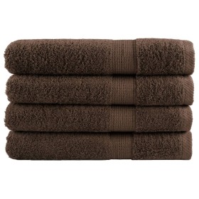 Premium towels 4 units 100% cotton brown 100x200 cm 600 gsm by , Towels - Ref: Foro24-137246, Price: 91,99 €, Discount: %