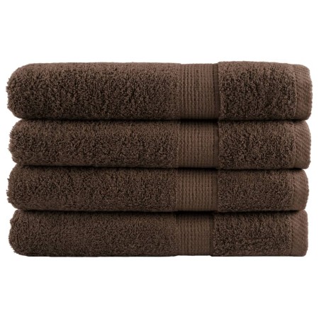 Premium towels 4 units 100% cotton brown 100x200 cm 600 gsm by , Towels - Ref: Foro24-137246, Price: 92,34 €, Discount: %