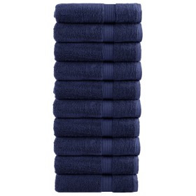 Bathroom towels 10 units 100% navy blue cotton 100x150 cm 600 gsm by , Towels - Ref: Foro24-137265, Price: 165,99 €, Discount: %