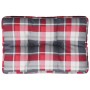 Cushion for pallet sofa, red checkered fabric, 50x40x12 cm by , Cushions for chairs and sofas - Ref: Foro24-360548, Price: 18...