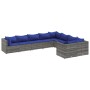 Gartensofa-Set mit 9-teiligen Kissen aus grauem synthetischem Rattan. von , Gartensets - Ref: Foro24-3308319, Preis: 533,79 €...