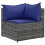 Gartensofa-Set mit 9-teiligen Kissen aus grauem synthetischem Rattan. von , Gartensets - Ref: Foro24-3308319, Preis: 533,79 €...