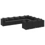 Set of garden sofas and cushions 10 pieces synthetic black rattan by , Garden sets - Ref: Foro24-3308331, Price: 792,15 €, Di...