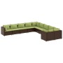 Gartensofa-Set, 10-teilig, mit braunen Kissen aus synthetischem Rattan. von , Gartensets - Ref: Foro24-3308350, Preis: 742,32...