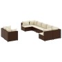 Garden sofa set 9 pieces and brown synthetic rattan cushions by , Garden sets - Ref: Foro24-3308297, Price: 531,21 €, Discoun...