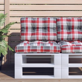 Cushions for pallets, 2 units, red checkered fabric. by , Cushions for chairs and sofas - Ref: Foro24-360658, Price: 35,99 €,...