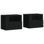 Mesitas de noche de pared 2 unidades negra 45x30x35 cm de , Mesitas de noche - Ref: Foro24-848314, Precio: 87,82 €, Descuento: %