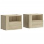 Wall-mounted bedside tables 2 units Sonoma oak 45x30x35 cm by , Nightstands - Ref: Foro24-848316, Price: 85,31 €, Discount: %