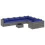 Gartensofa-Set und Kissen, 10-teilig, aus grauem Kunst-Rattan. von , Gartensets - Ref: Foro24-3308327, Preis: 562,61 €, Rabat...