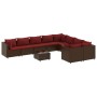 Garden sofa set 10 pieces and brown synthetic rattan cushions by , Garden sets - Ref: Foro24-3308325, Price: 563,07 €, Discou...