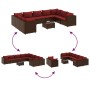 Gartensofa-Set, 10-teilig, mit braunen Kissen aus synthetischem Rattan. von , Gartensets - Ref: Foro24-3308325, Preis: 563,00...