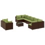 Gartensofa-Set, 10-teilig, mit braunen Kissen aus synthetischem Rattan. von , Gartensets - Ref: Foro24-3308310, Preis: 763,93...