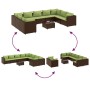 Gartensofa-Set, 10-teilig, mit braunen Kissen aus synthetischem Rattan. von , Gartensets - Ref: Foro24-3308310, Preis: 763,93...