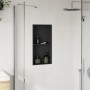 Shower niche in matte black stainless steel, 32x62x9 cm by , Shower walls and screens - Ref: Foro24-4005134, Price: 123,48 €,...