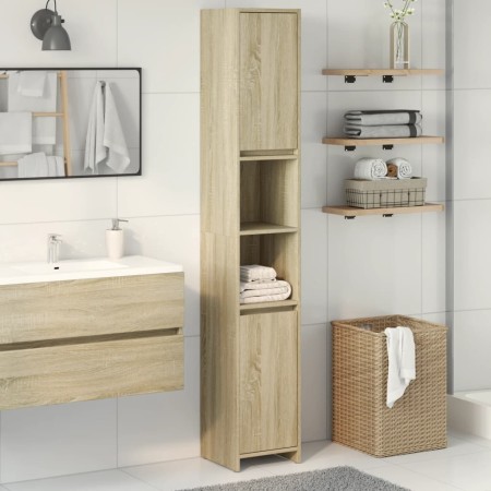 Armario de baño madera contrachapada color roble 30x30x183,5 cm de , Muebles de baño - Ref: Foro24-849608, Precio: 70,59 €, D...