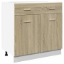 Armario inferior cajón contrachapado color roble 80x46x81,5cm de , Armarios de cocina - Ref: Foro24-849615, Precio: 90,45 €, ...