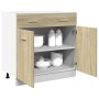 Armario inferior cajón contrachapado color roble 80x46x81,5cm de , Armarios de cocina - Ref: Foro24-849615, Precio: 90,45 €, ...