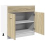 Armario inferior cajón contrachapado color roble 80x46x81,5cm de , Armarios de cocina - Ref: Foro24-849615, Precio: 90,45 €, ...