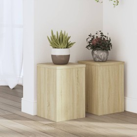 Plant stands 2 units oak wood Sonoma 20x20x30 cm by , Pot stands - Ref: Foro24-852899, Price: 36,99 €, Discount: %