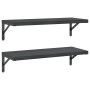 Wall shelves 2 units stainless steel black 75x30 cm by , Shelves and shelves - Ref: Foro24-3214515, Price: 64,76 €, Discount: %