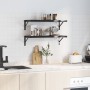 Wall shelves 2 units stainless steel black 75x30 cm by , Shelves and shelves - Ref: Foro24-3214515, Price: 64,76 €, Discount: %