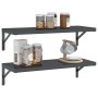 Wall shelves 2 units stainless steel black 75x30 cm by , Shelves and shelves - Ref: Foro24-3214515, Price: 64,76 €, Discount: %