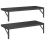 Wall shelves 2 units stainless steel black 75x30 cm by , Shelves and shelves - Ref: Foro24-3214515, Price: 64,76 €, Discount: %