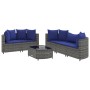 6-piece garden furniture set with gray synthetic rattan cushions by , Garden sets - Ref: Foro24-3308423, Price: 386,89 €, Dis...