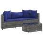 Garden sofa set 4 pieces and gray synthetic rattan cushions by , Garden sets - Ref: Foro24-3308367, Price: 240,23 €, Discount: %