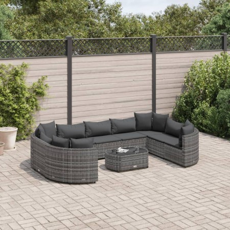 Garden sofa set with 10 pieces of synthetic gray rattan cushions by , Garden sets - Ref: Foro24-3308402, Price: 600,64 €, Dis...