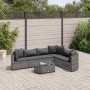 Gartensofagarnitur 7-teilig mit grauen Polstern aus synthetischem Rattan von , Gartensets - Ref: Foro24-3308378, Preis: 436,7...