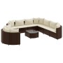 Gartensofa-Set, 10-teilig, mit braunen Kissen aus synthetischem Rattan. von , Gartensets - Ref: Foro24-3308409, Preis: 636,02...