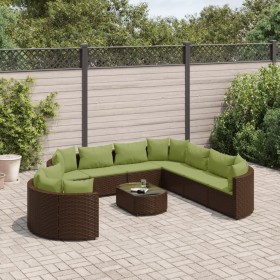 Gartensofa-Set, 10-teilig, mit braunen Kissen aus synthetischem Rattan. von , Gartensets - Ref: Foro24-3308414, Preis: 766,99...