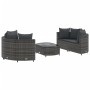 Gartensofa-Set mit 5-teiligen Kissen aus grauem synthetischem Rattan von , Gartensets - Ref: Foro24-3308442, Preis: 331,99 €,...