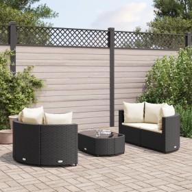 Gartenmöbel-Set 5-teilig mit schwarzen Polstern aus synthetischem Rattan von , Gartensets - Ref: Foro24-3308440, Preis: 326,4...