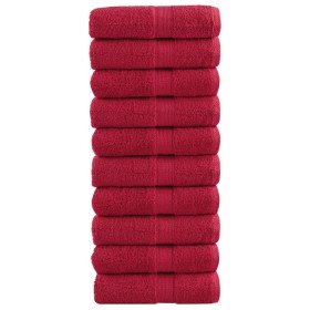 Toallas 10 unidades 100% algodón rojo 30x30 cm 600 gsm de , Toallas - Ref: Foro24-137397, Precio: 18,99 €, Descuento: %