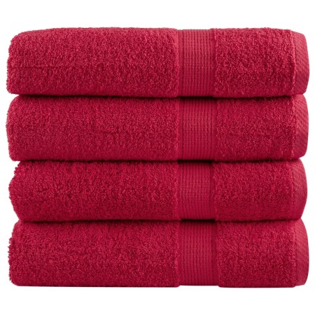 4 red 100% cotton bath towels 70x140 cm 600 gsm by , Towels - Ref: Foro24-137405, Price: 53,22 €, Discount: %