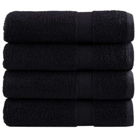 Toallas de mano 4 uds 100% algodón negro 50x100 cm 600 gsm de , Toallas - Ref: Foro24-137426, Precio: 27,99 €, Descuento: %