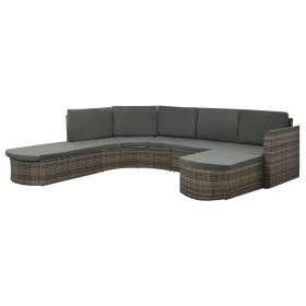 Set de muebles de jardín 4 pzas y cojines ratán sintético gris de vidaXL, Conjuntos de jardín - Ref: Foro24-312176, Precio: 6...