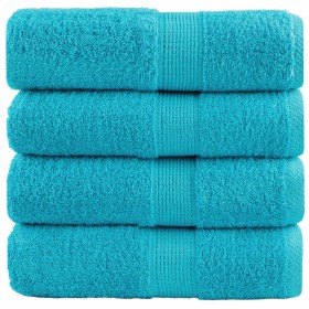 Guest towels 4 units 100% cotton turquoise 30x50 cm 600 gsm by , Towels - Ref: Foro24-137447, Price: 14,99 €, Discount: %