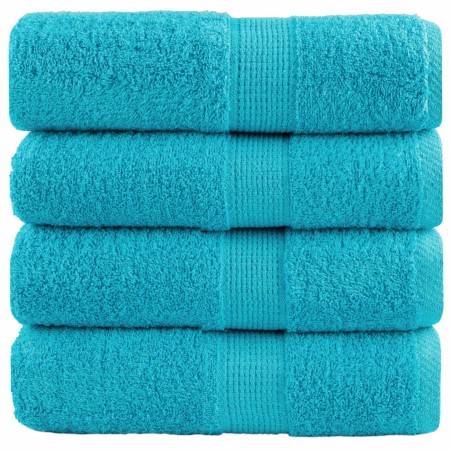 Guest towels 4 units 100% cotton turquoise 30x50 cm 600 gsm by , Towels - Ref: Foro24-137447, Price: 14,92 €, Discount: %