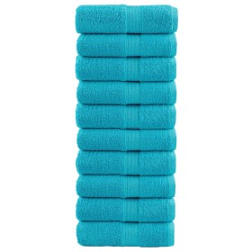 Towels 10 units 100% cotton turquoise 30x30 cm 600 gsm by , Towels - Ref: Foro24-137445, Price: 22,99 €, Discount: %