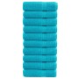 Hand towels 10 units 100% cotton turquoise 50x100 cm 600 gsm by , Towels - Ref: Foro24-137451, Price: 73,99 €, Discount: %