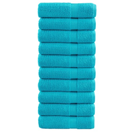 Hand towels 10 units 100% cotton turquoise 50x100 cm 600 gsm by , Towels - Ref: Foro24-137451, Price: 73,99 €, Discount: %