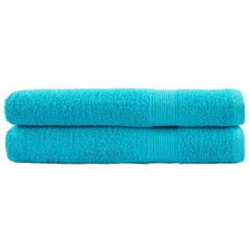 Sauna towels 2 units 100% cotton turquoise 80x200 cm 600 gsm by , Towels - Ref: Foro24-137458, Price: 39,99 €, Discount: %