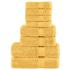 Set of 8 pieces yellow 100% cotton towels 600 gsm by , Towels - Ref: Foro24-137542, Price: 44,00 €, Discount: %