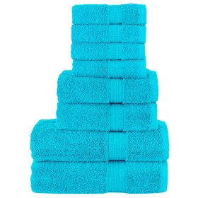 8-piece towel set 100% cotton turquoise 600 gsm by , Towels - Ref: Foro24-137549, Price: 47,99 €, Discount: %