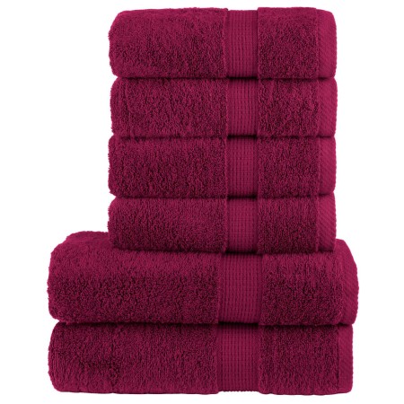 6-piece towel set 100% cotton burgundy 600 gsm by , Towels - Ref: Foro24-137556, Price: 46,26 €, Discount: %