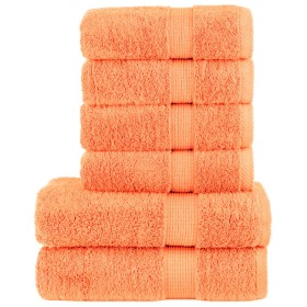 Juego de toallas 6 piezas 100% algodón naranja 600 gsm de , Toallas - Ref: Foro24-137563, Precio: 46,26 €, Descuento: %