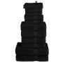 12-teiliges Handtuchset aus 100% Baumwolle in Schwarz, 600 g/m². von , Handtücher - Ref: Foro24-137582, Preis: 62,50 €, Rabat...